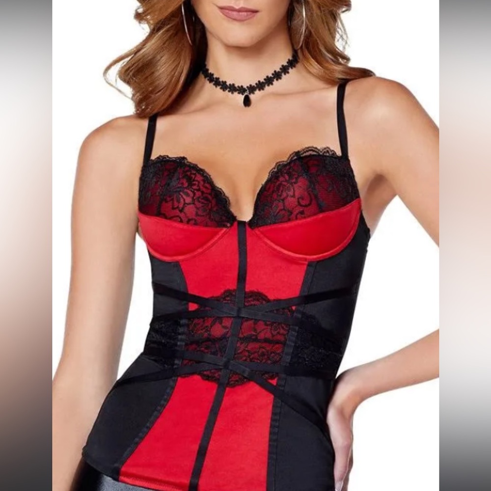 Red and Black Lace Corset (medium)